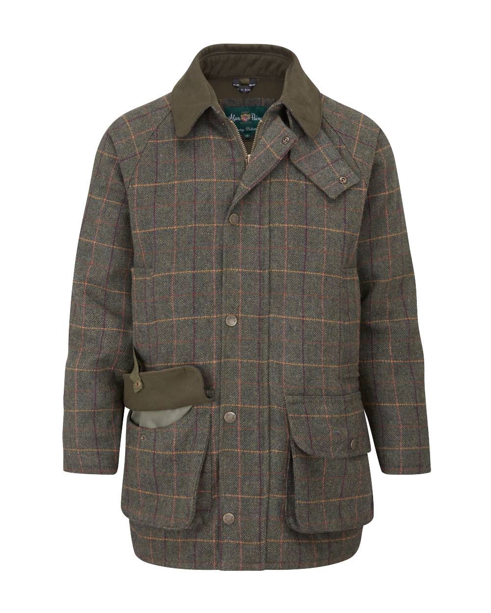 Alan Paine Rutland Waterproof Tweed Shooting Coat in Fern 