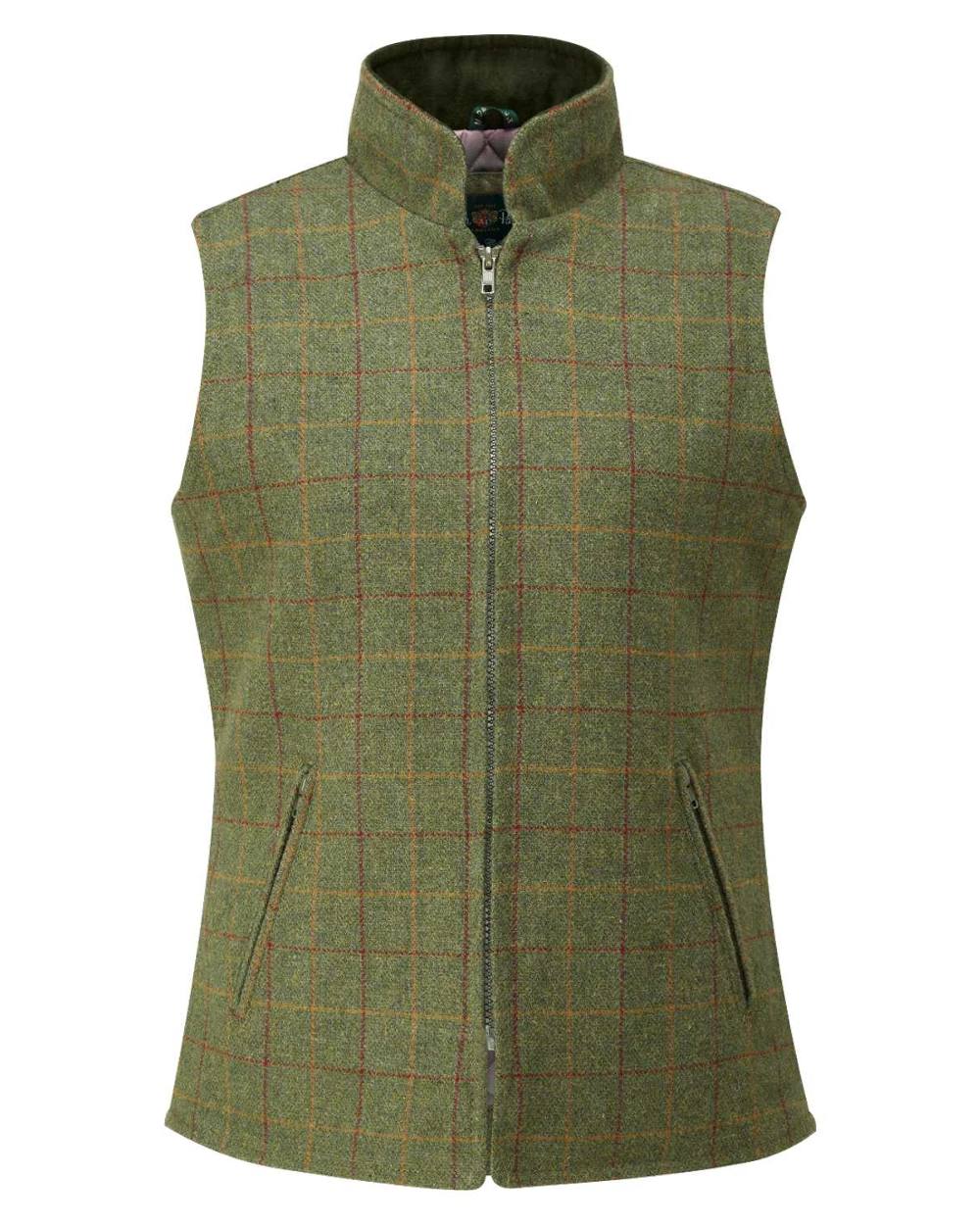 Alan Paine Rutland Womens Tweed Gilet in Pine 