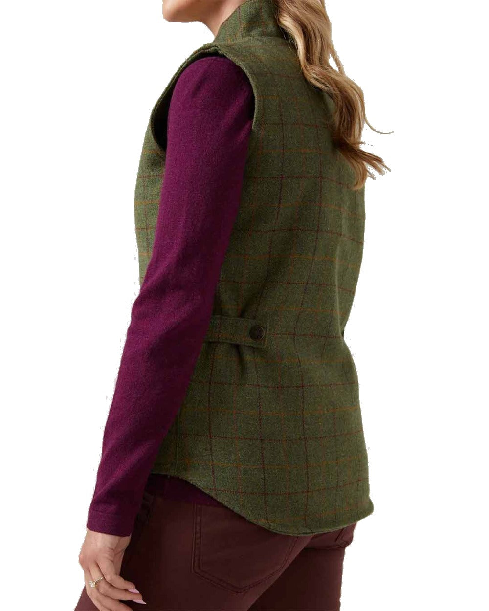 Alan Paine Rutland Womens Tweed Gilet in Pine 