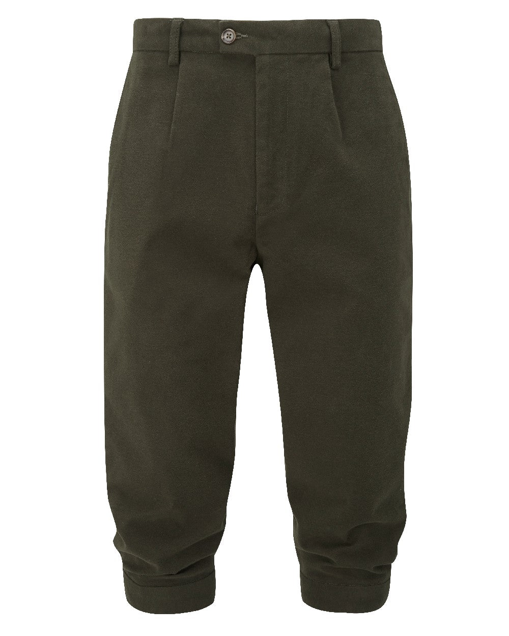 Olive coloured Alan Paine Southoak Moleskin Breeks on white background