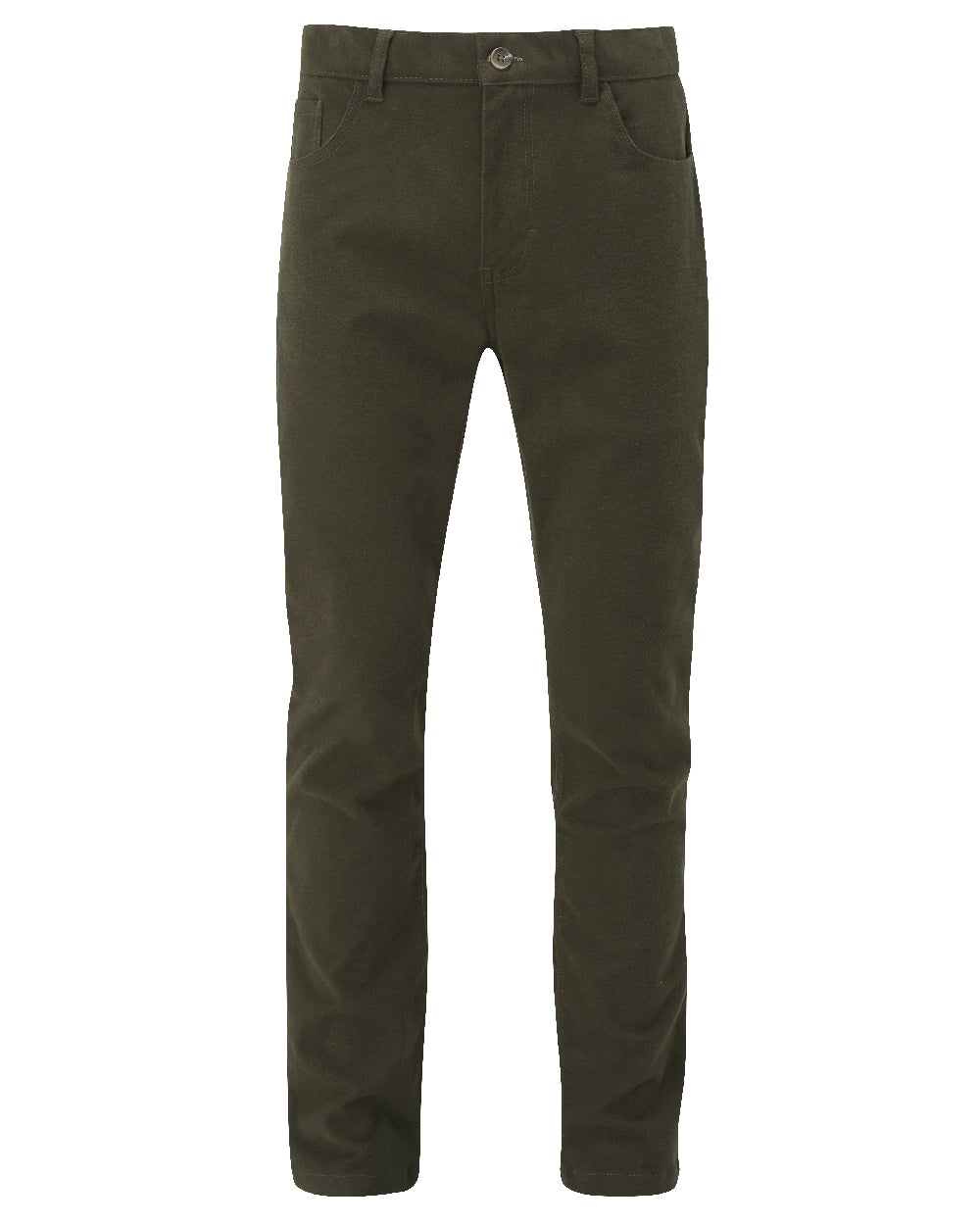 High Waisted Women's Trousers in Dark Green | Cotton Moleskin – Palava