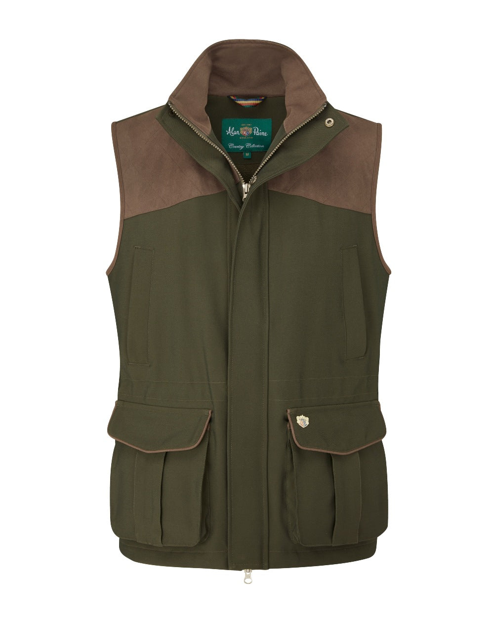 Alan Paine Stancomb Waistcoat in Olive