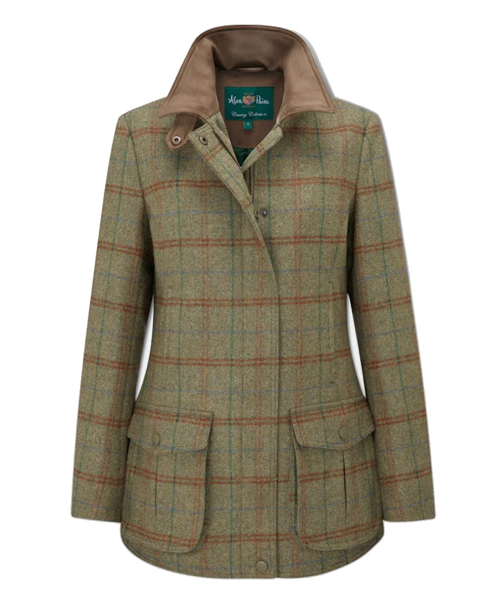 Alan Paine Surrey Tweed Coat in Clover 