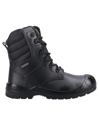 Black coloured Amblers Safety AS240 Waterproof S3 SRC Safety Boots on white background 