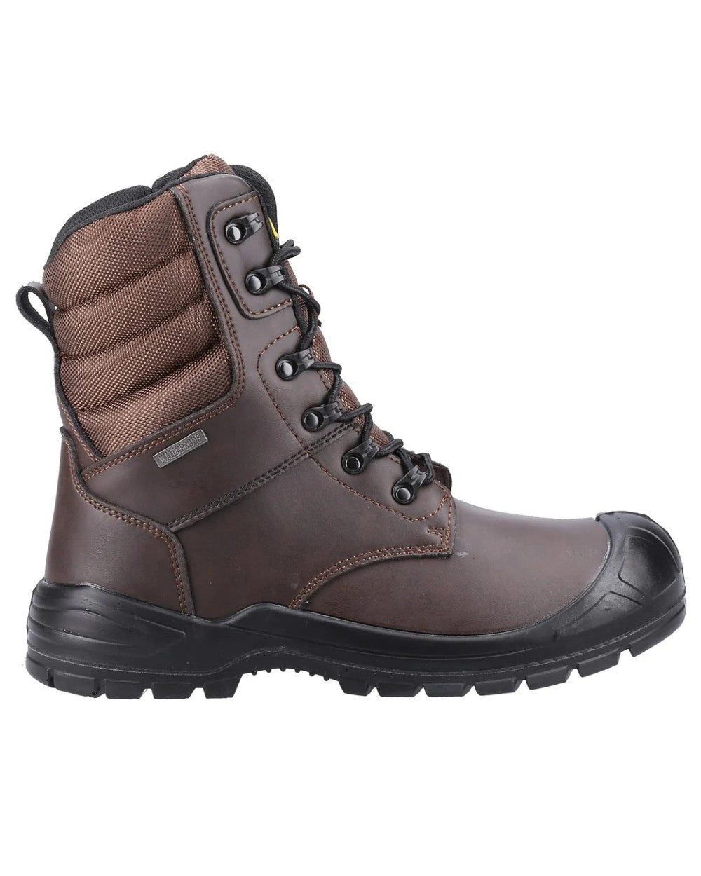 Brown coloured Amblers Safety AS240 Waterproof S3 SRC Safety Boots on white background 