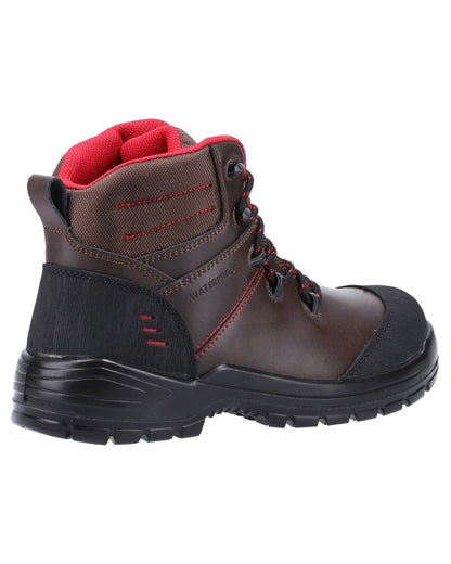 Brown coloured Amblers Safety AS308C Waterproof Safety Boots on white background 