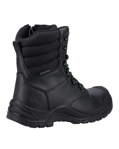 Black coloured Amblers Safety AS503 Elder S1 SRC Safety Boots on white background 