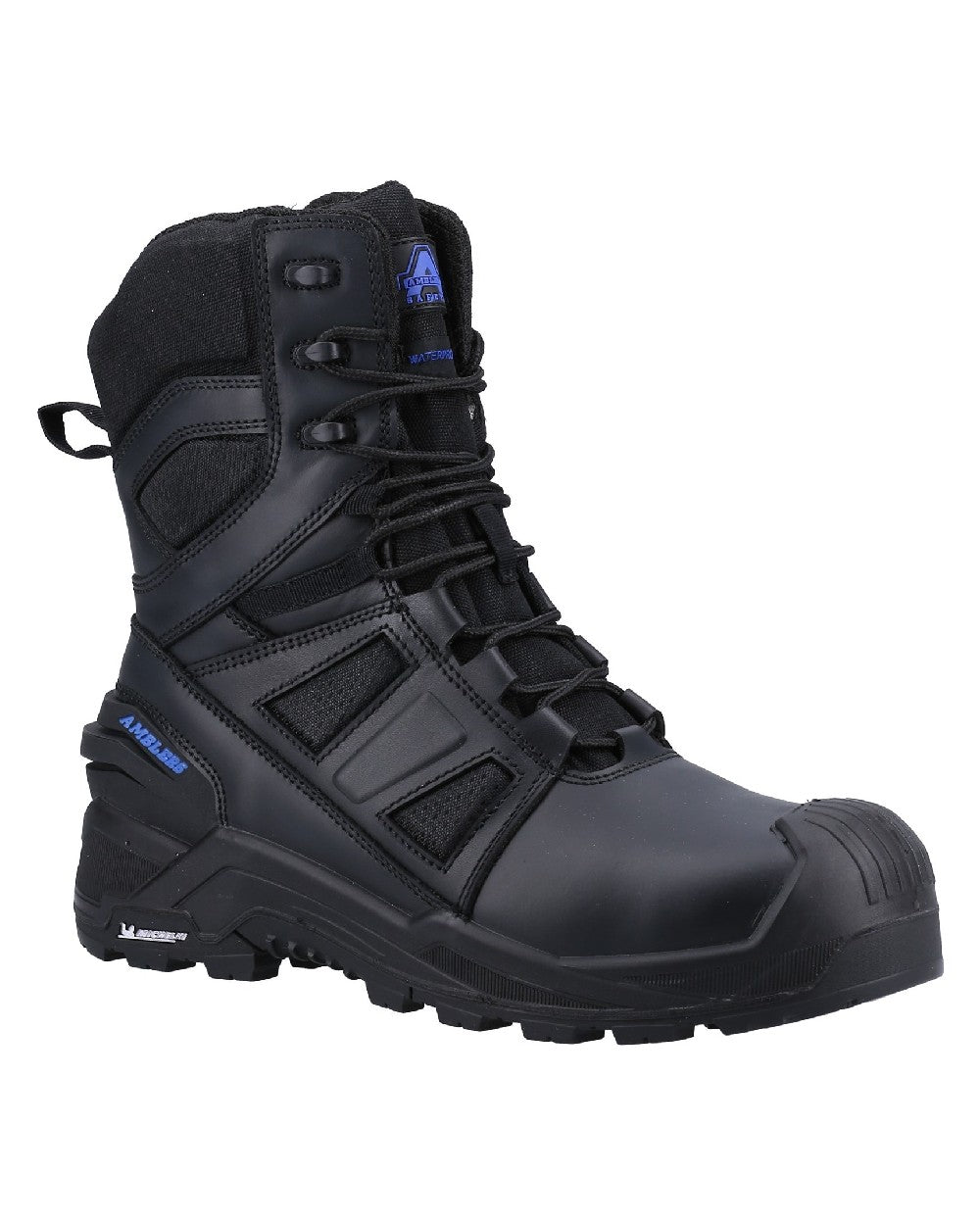 Black coloured Amblers Safety AS981C Centurion Waterproof Safety Boots on white background 