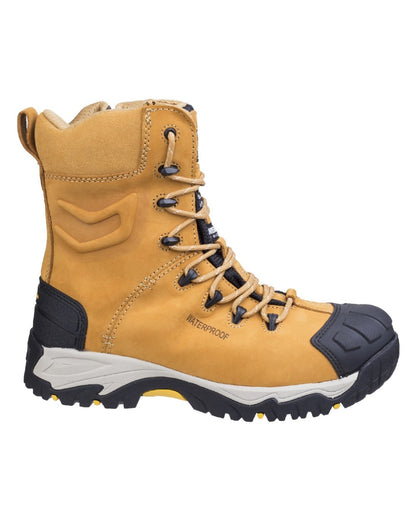 Honey coloured Amblers Safety Mens FS998 Waterproof S3 SRC Safety Boots on white background 