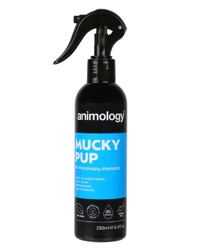 Animology Spray Mucky Pup No Rinse Shampoo 250ml on white background