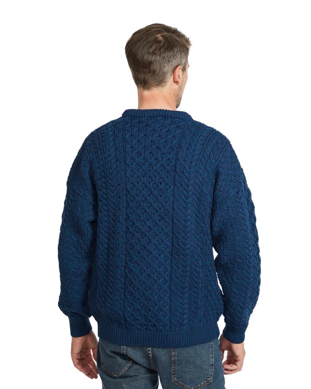 Atlantic Coloured Aran Inisheer Traditional Sweater on white background 