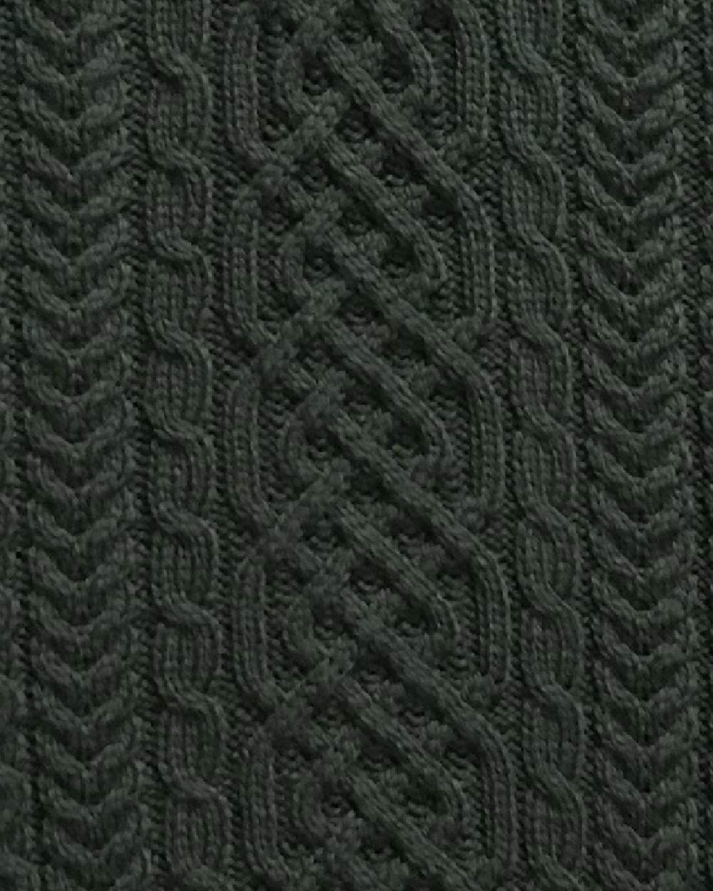 Seaweed Green Coloured Aran Supersoft Merino 1/2 Zip Jumper on white background 