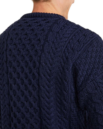Aran Inisheer Traditional Sweater in Navy 