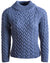 Aran Knightstown Womens Crew Neck Sweater in Denim #colour_denim