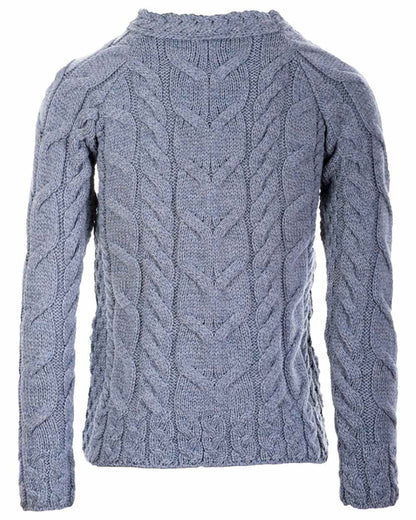 Aran Womens Listowel Cabled Sweater in Light Grey 