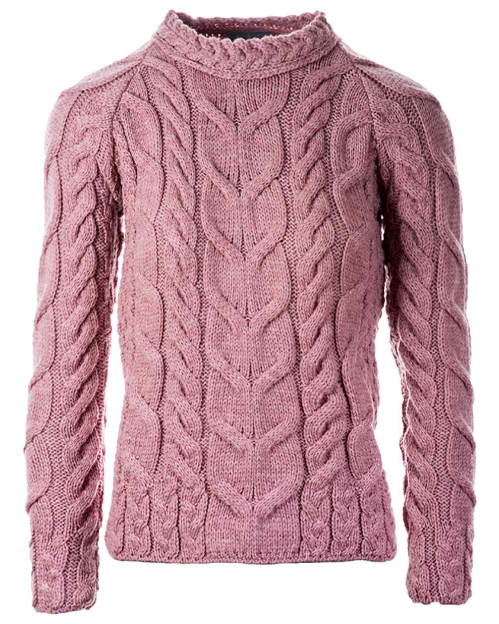 Aran Womens Listowel Cabled Sweater in Pink 