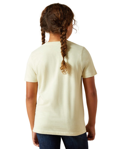 Wheat Coloured Ariat Childrens Never Outta Style T-Shirt on white background 