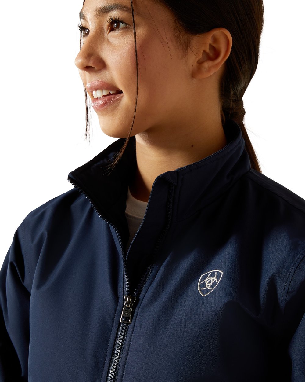 Navy Coloured Ariat Childrens Stable 2.0 Insulated Jacket on white background 