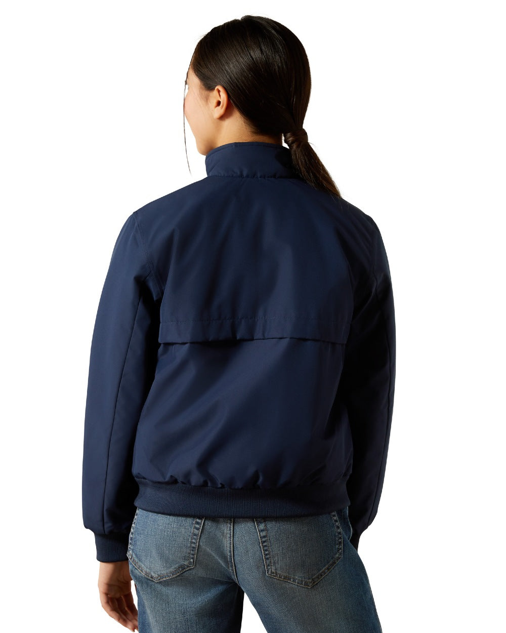 Navy Coloured Ariat Childrens Stable 2.0 Insulated Jacket on white background 