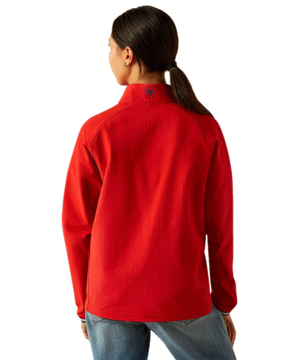 Weg Red Coloured Ariat Childrens Versa Team Jacket on white background 