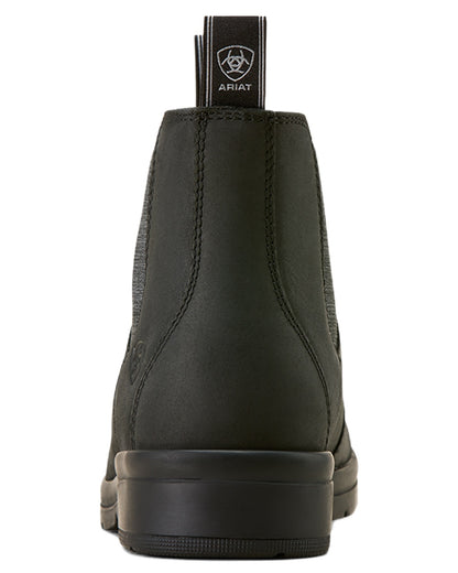 Black coloured Ariat Childrens Whitby Chelsea Boots on white background 