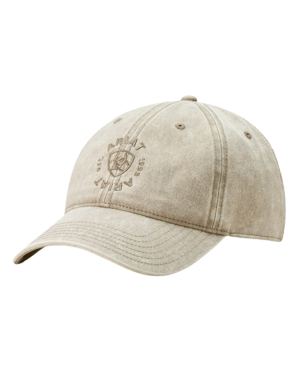 Latte coloured Ariat Country Cap on white background 