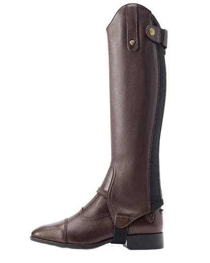 Light Brown Coloured Ariat Heritage Contour Half Chap on white background 