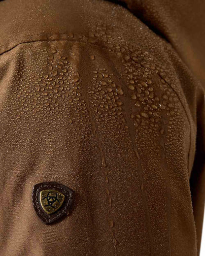 Malt coloured Ariat Mens Barrowmere Waterproof Insulated Parka on white background 