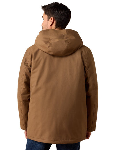 Malt coloured Ariat Mens Barrowmere Waterproof Insulated Parka on white background 