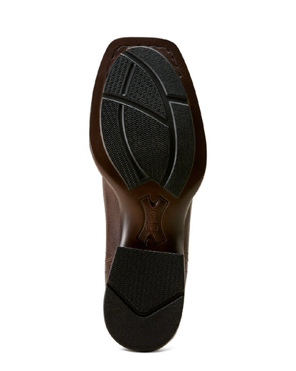 Chocolate Chip coloured Ariat Mens Booker Chelsea Wide Square Toe Western Boots on white background 