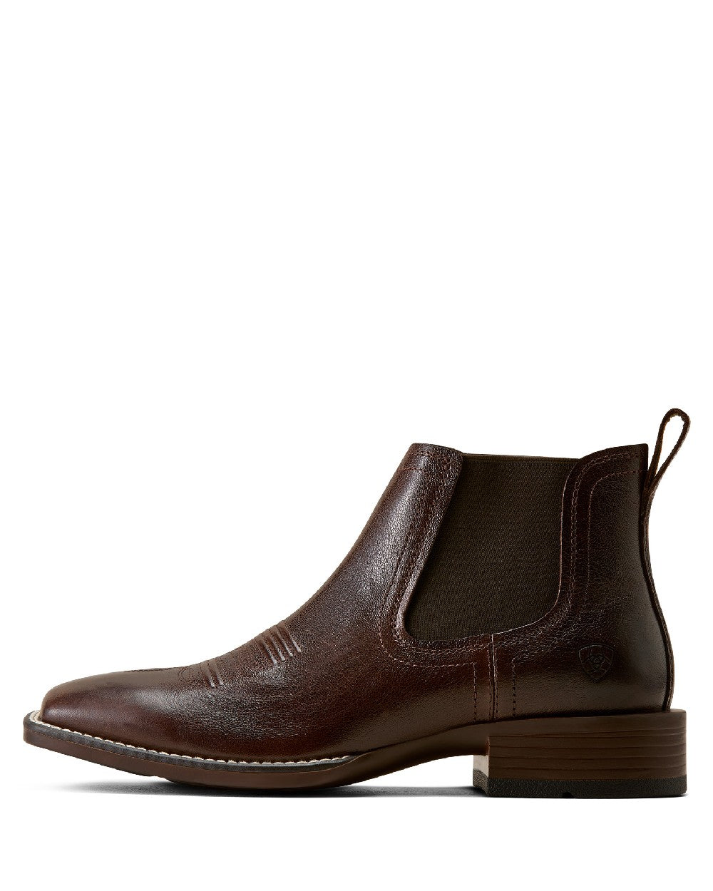 Chocolate-Chip coloured Ariat Mens Booker Chelsea Wide Square Toe Western Boots on white background 