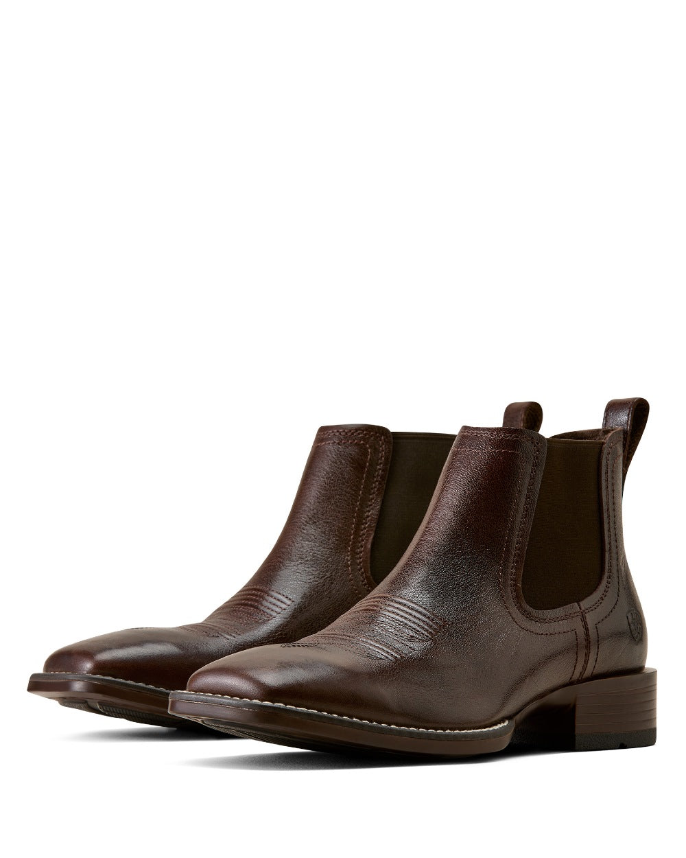Chocolate-Chip coloured Ariat Mens Booker Chelsea Wide Square Toe Western Boots on white background 