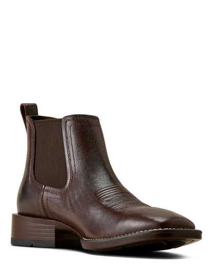 Chocolate-Chip coloured Ariat Mens Booker Chelsea Wide Square Toe Western Boots on white background 