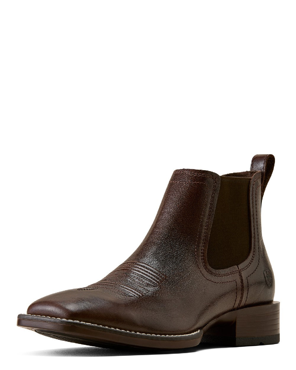 Chocolate-Chip coloured Ariat Mens Booker Chelsea Wide Square Toe Western Boots on white background 