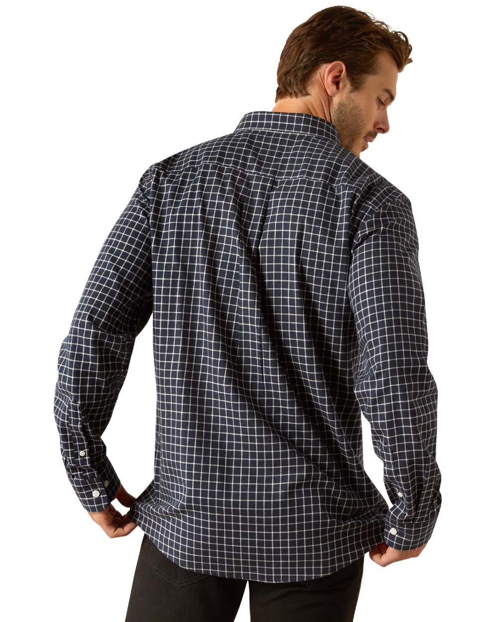 Twilight Plaid coloured Ariat Mens Clement Long Sleeve Shirt on white background 