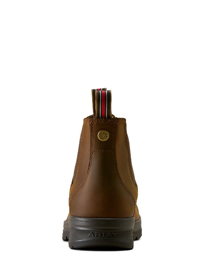 Distressed Copper coloured Ariat Mens Cooper Chelsea Boots on white background 