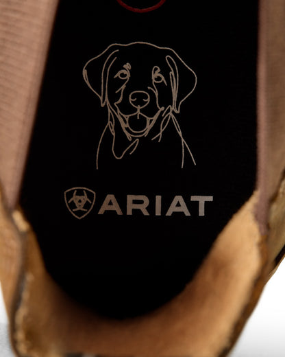 Distressed Copper coloured Ariat Mens Cooper Chelsea Boots on white background 