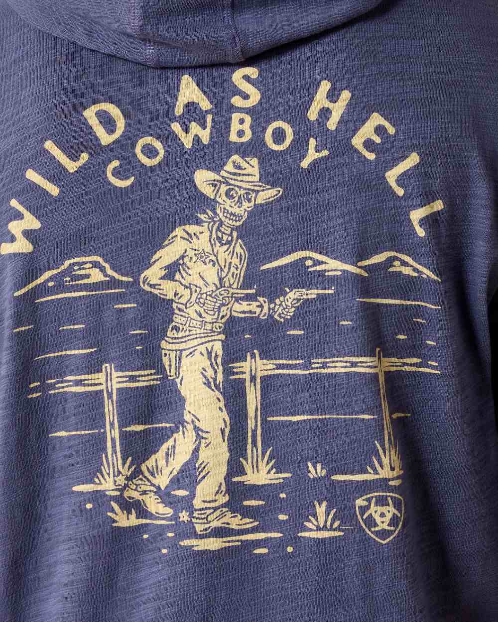 Nightshadow coloured Ariat Mens Lightweight Retro Hoodie on white background 