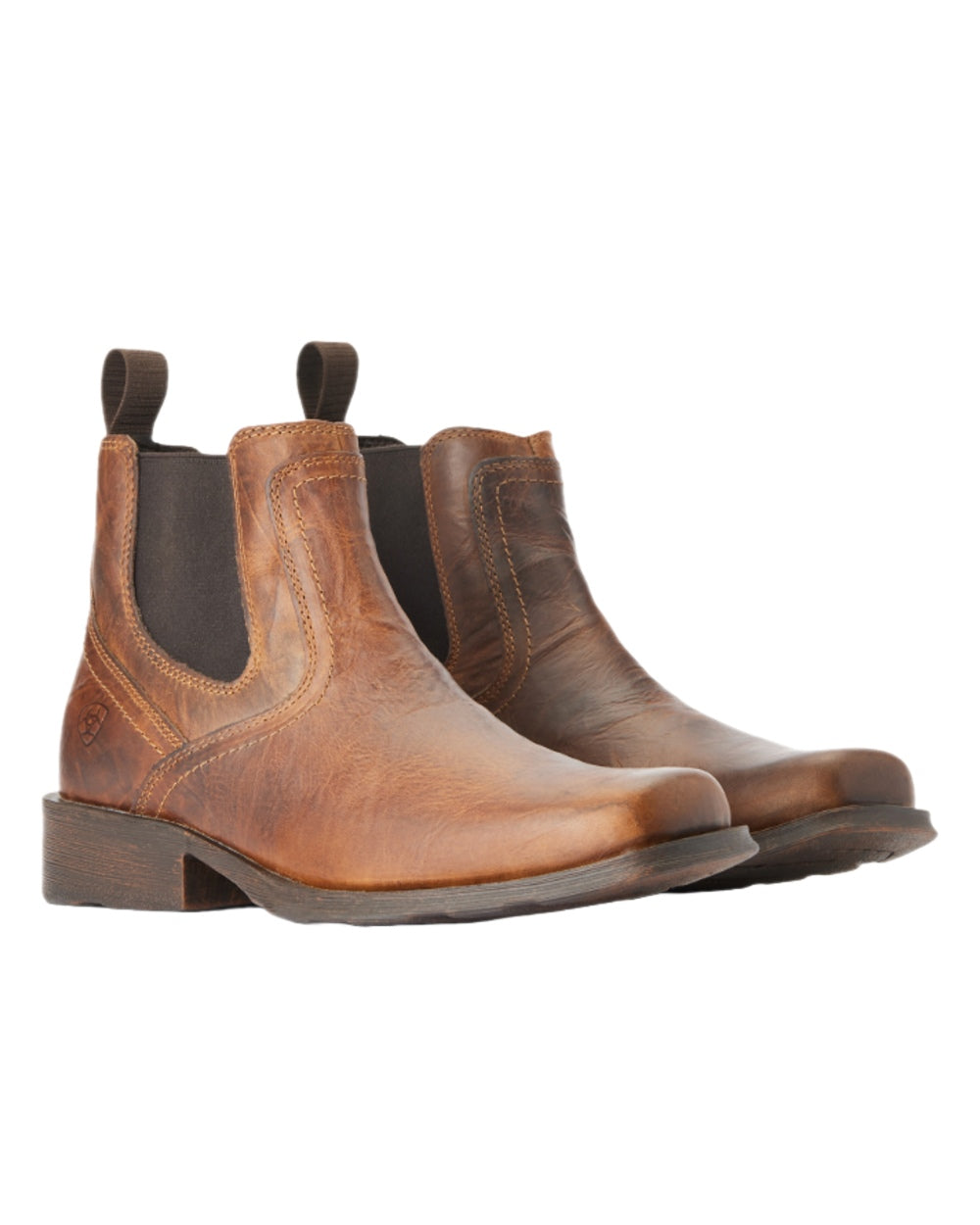 Barn Brown Coloured Ariat Mens Midtown Rambler Western Boots on White background 