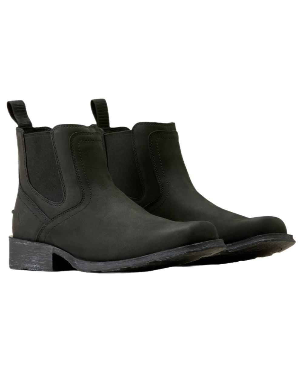 Matte Black Coloured Ariat Mens Midtown Rambler Western Boots on White background 
