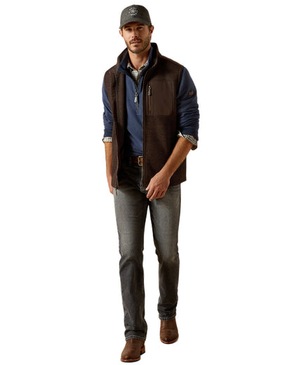 Delicioso coloured Ariat Mens Millbrae Gilet on white background 