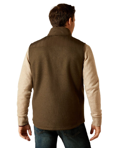 Earth coloured Ariat Mens Millbrae Gilet on white background 
