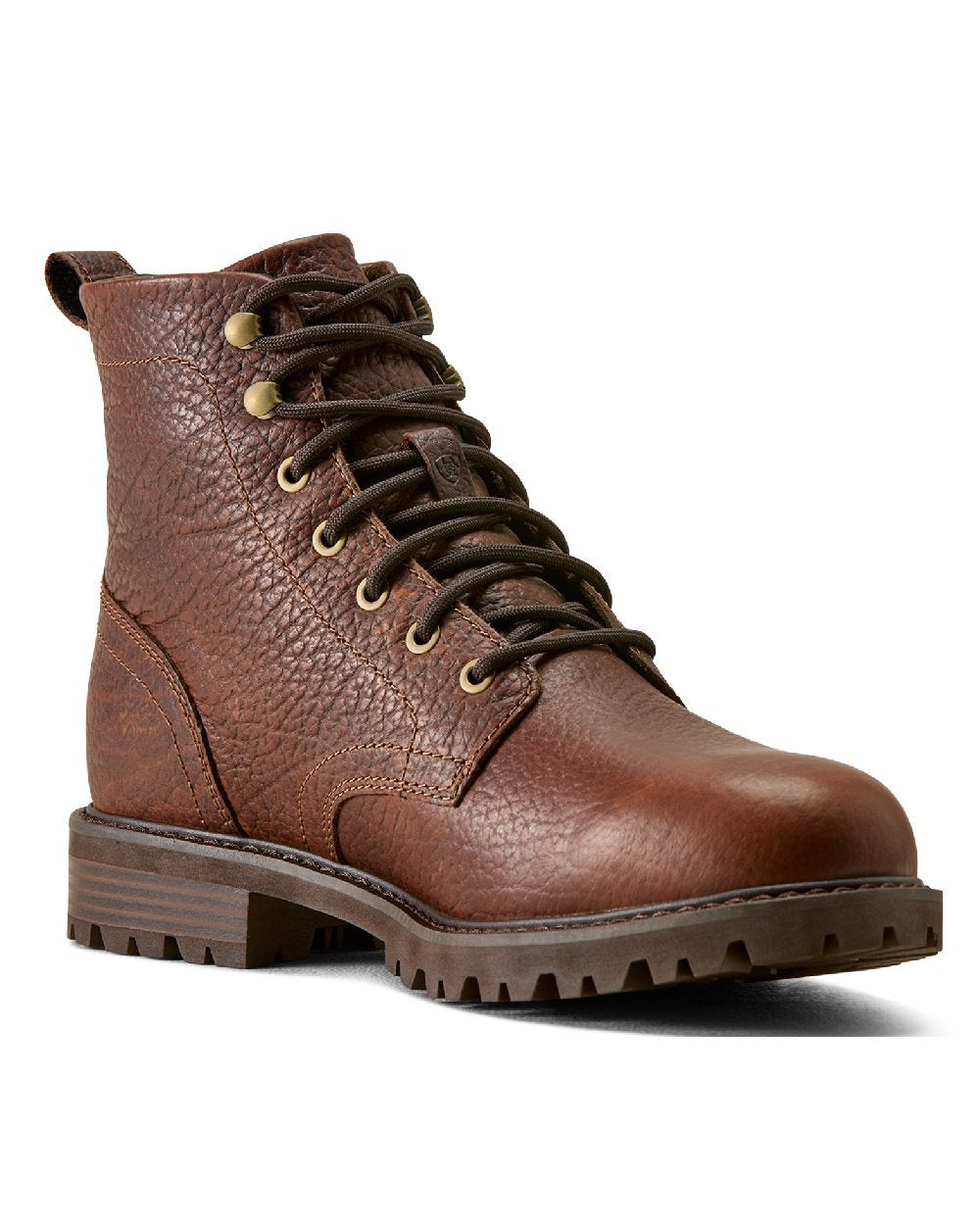 Cognac Bison coloured Ariat Mens Moorland Bison Boots on white background 