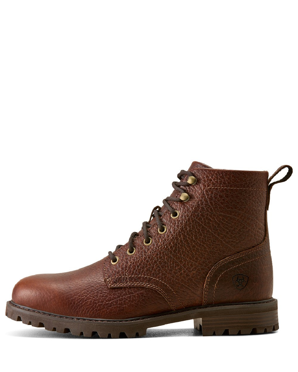 Cognac Bison coloured Ariat Mens Moorland Bison Boots on white background 