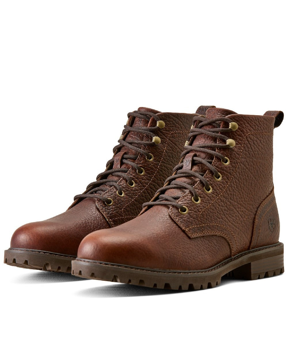 Cognac Bison coloured Ariat Mens Moorland Bison Boots on white background 