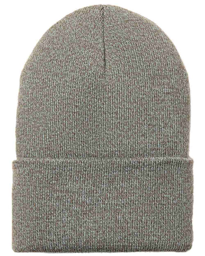 Balsam Green Dark Grey Coloured Ariat Mens Rebar Beanie on white background 