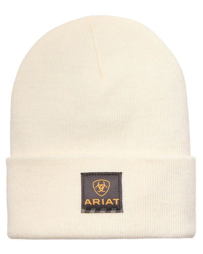 Natural Coloured Ariat Mens Rebar Beanie on white background 