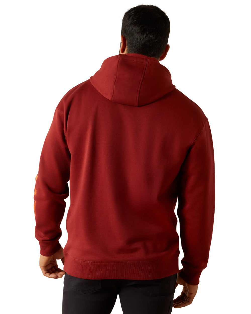 Russet Brown Potters Clay Coloured Ariat Mens Rebar Graphic Hoodie on white background 