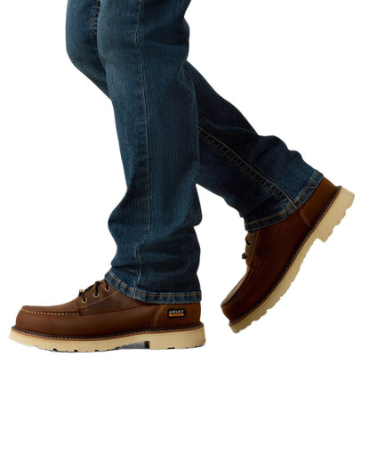 Bodie coloured Ariat Mens Rebar M7 Slim DuraStretch Edge Stackable Straight Jeans on white background 