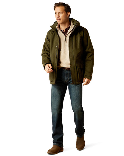 Rosin coloured Ariat Mens Rhodium H2O Insulated Parka on white background 